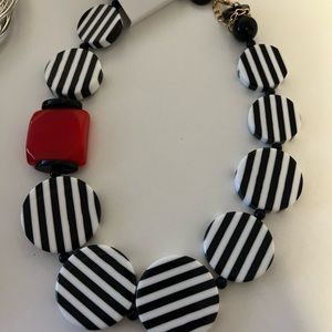 Black, white a Red Statement Necklace